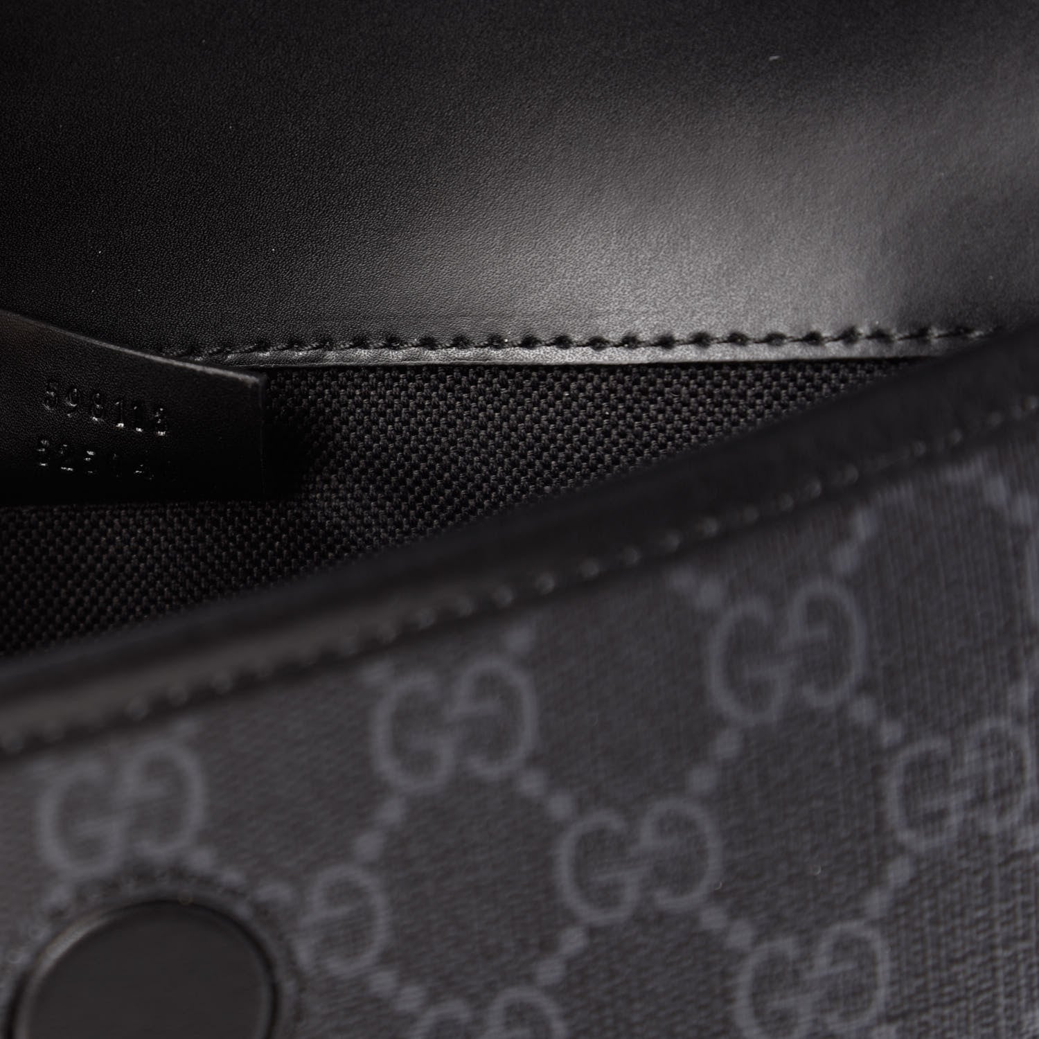 Gucci GG Supreme Monogram Web Slim Belt Bag Black Grey 9 of 11