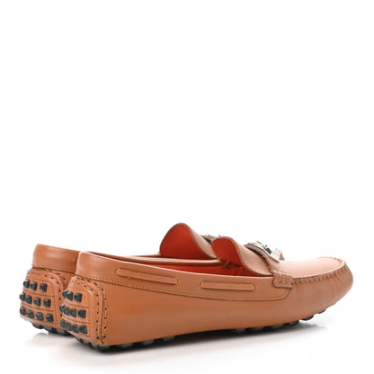 Hermes Supple Calfskin Womens Irving Driving Moccasin Loafers 37 Gold 3 of 4