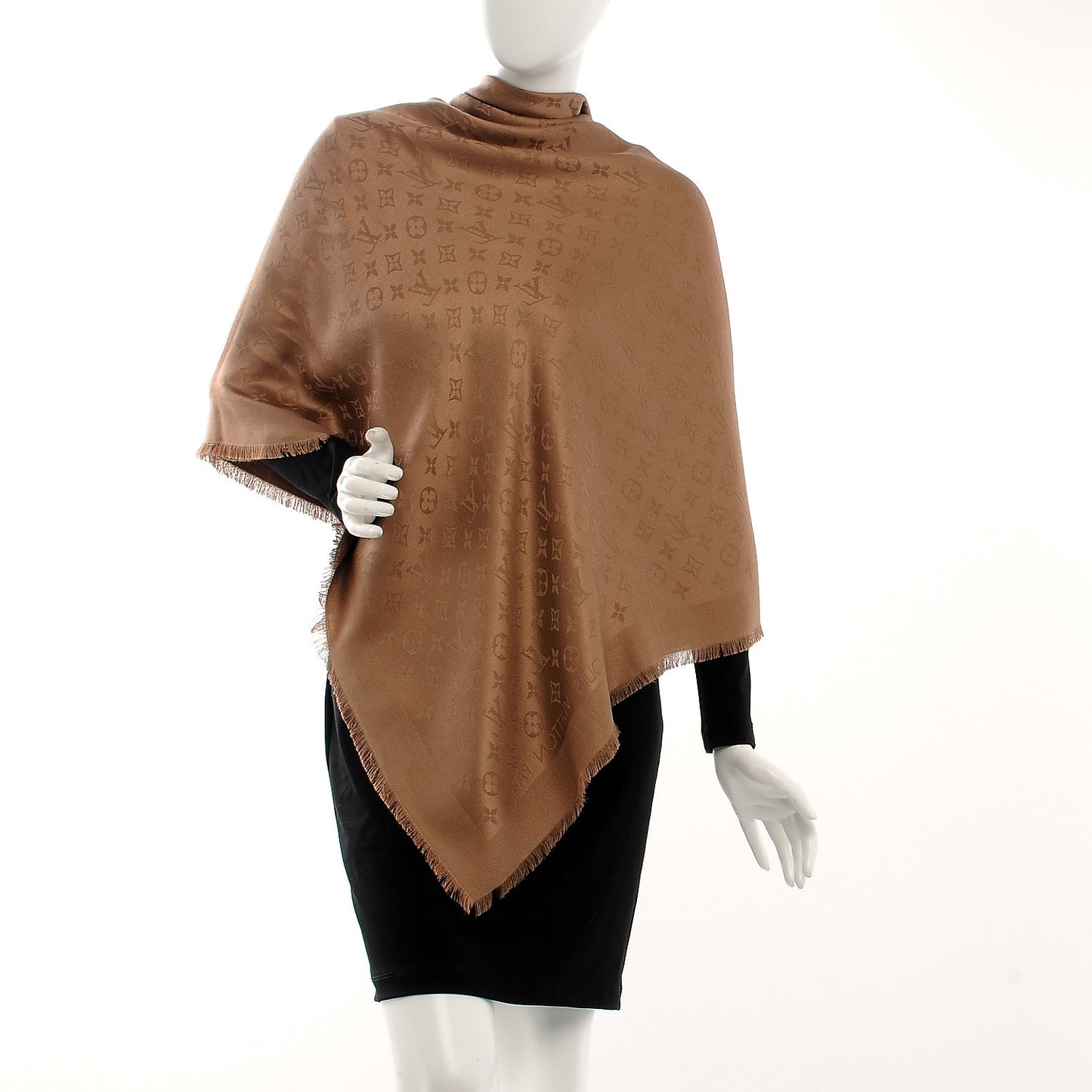 Wool Silk Monogram Shawl Dune