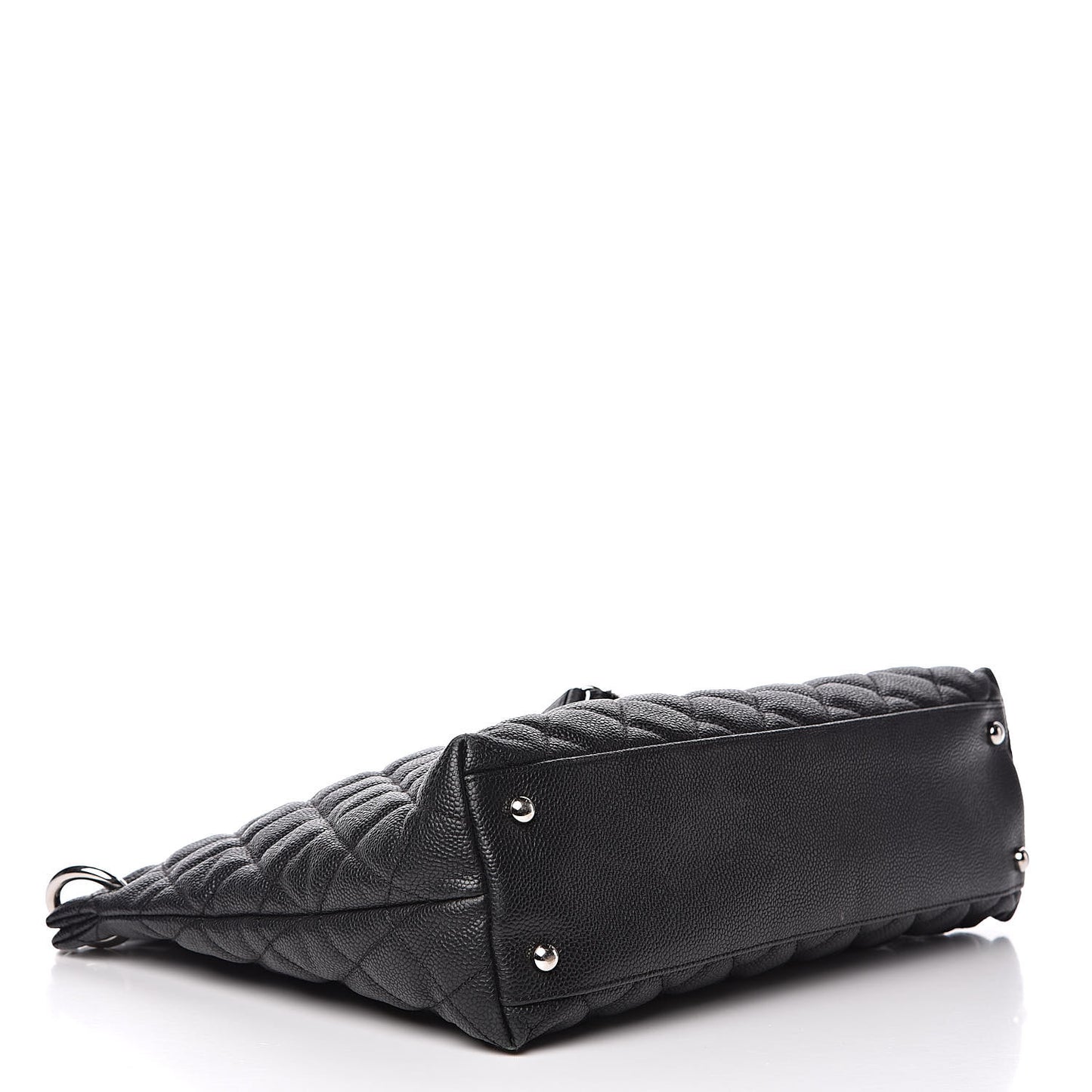 Caviar Quilted CC Shopping Tote Black