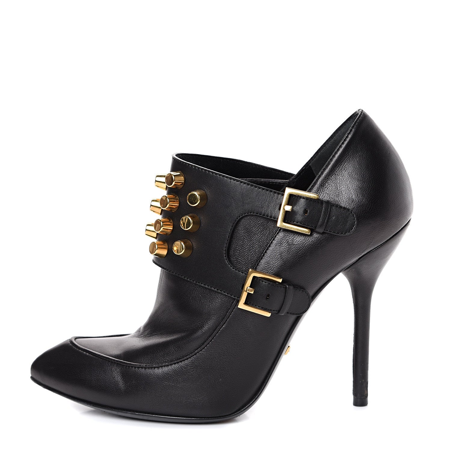 Gucci Nappa Studded Alexandra Ankle Boots 36.5 Black 1 of 13