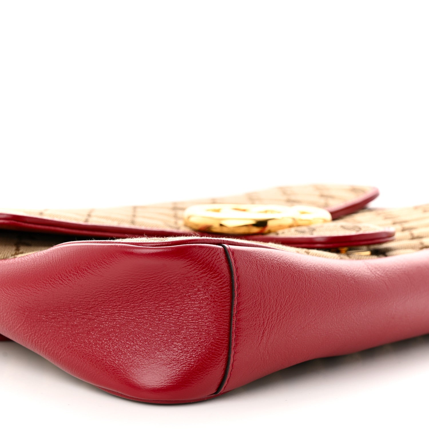 Gucci Monogram Azalea Calfskin Matelasse Diagonal Medium GG Marmont Shoulder Bag Beige Ebony New Cherry Red 9 of 11