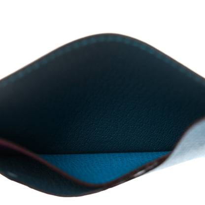 Hermes Epsom Chevre Mysore Calfskin Matte Alligator Histoire Naturelle Petit H Card Holder Multicolor 5 of 7