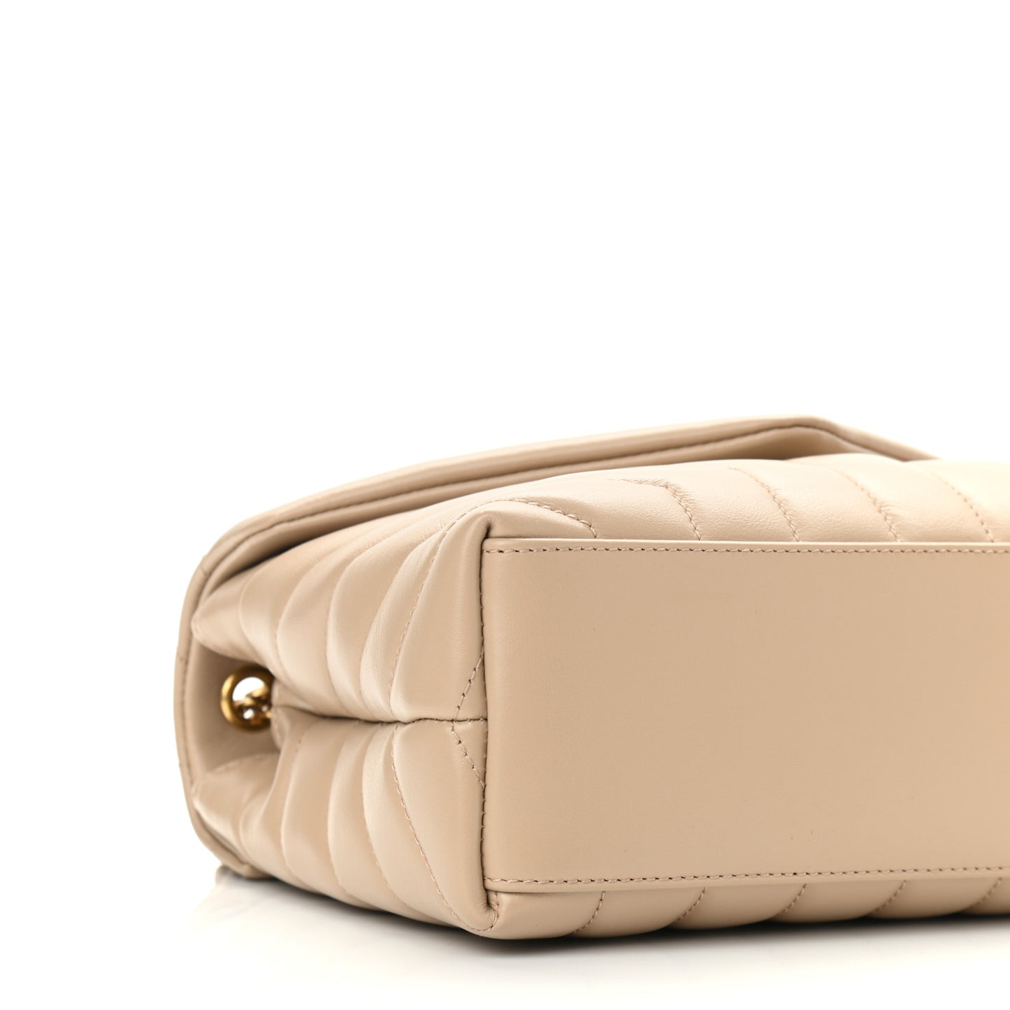 Calfskin Y Quilted Monogram Small Loulou Chain Satchel Dark Beige