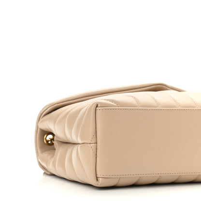 Saint Laurent Calfskin Y Quilted Monogram Small Loulou Chain Satchel Dark Beige 7 of 9