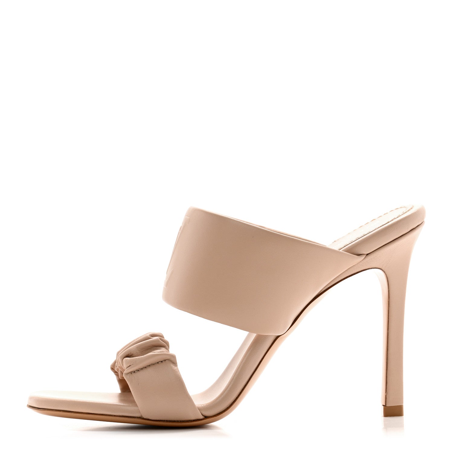 Louis Vuitton Lambskin Drapy Heel Mules 41 Beige 1 of 12