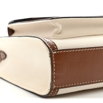 Burberry Canvas Smooth Calfskin Two Tone Mini Pocket Bag Natural Malt Brown 8 of 9