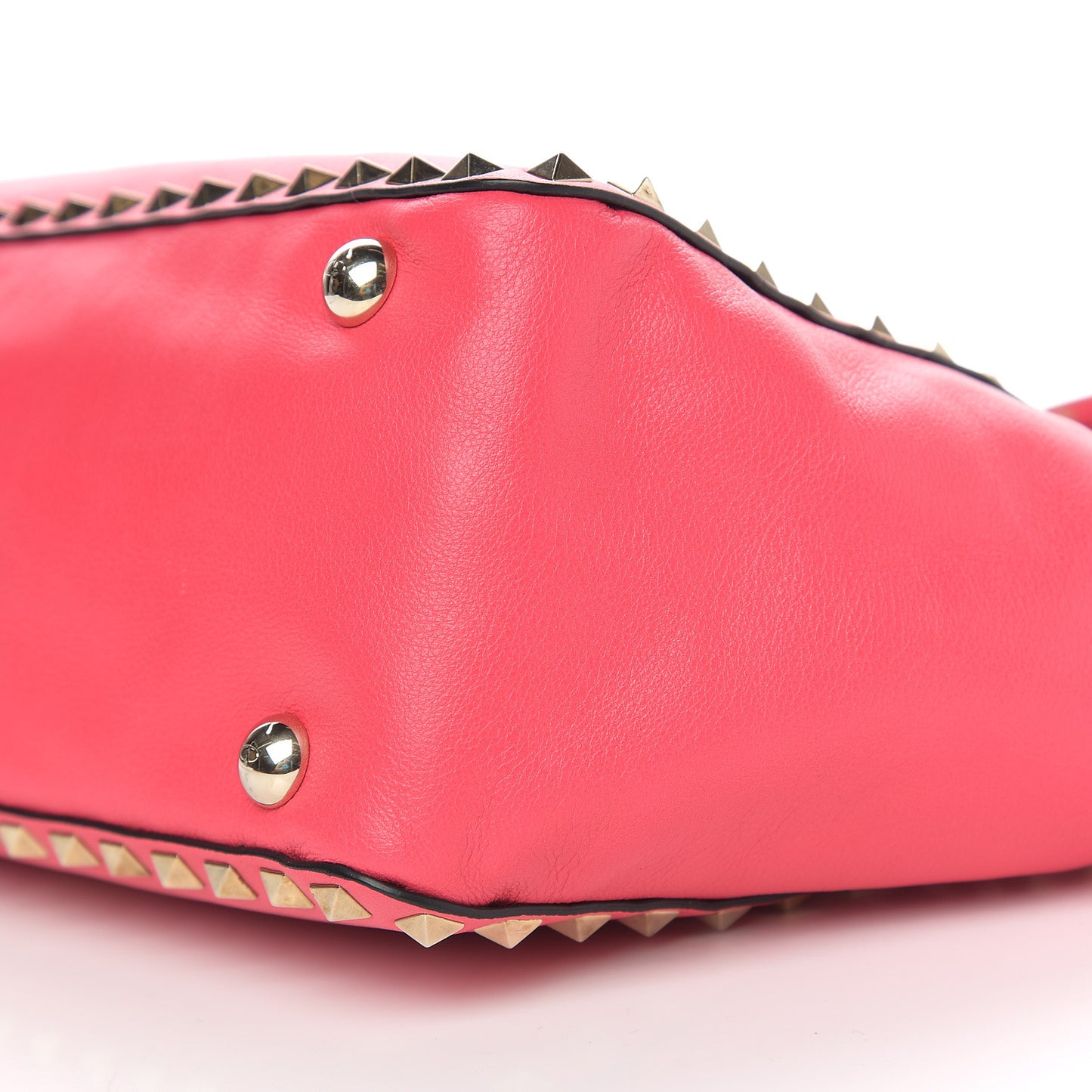 Vitello Small Rockstud Tote Raspberry