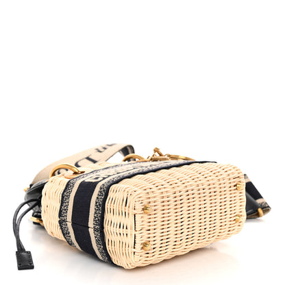 Christian Dior Wicker Oblique Mini Lady Dior Bag Blue 4 of 9