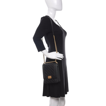 Chanel Calfskin Quilted North South Boy Flap Black 2 of 10