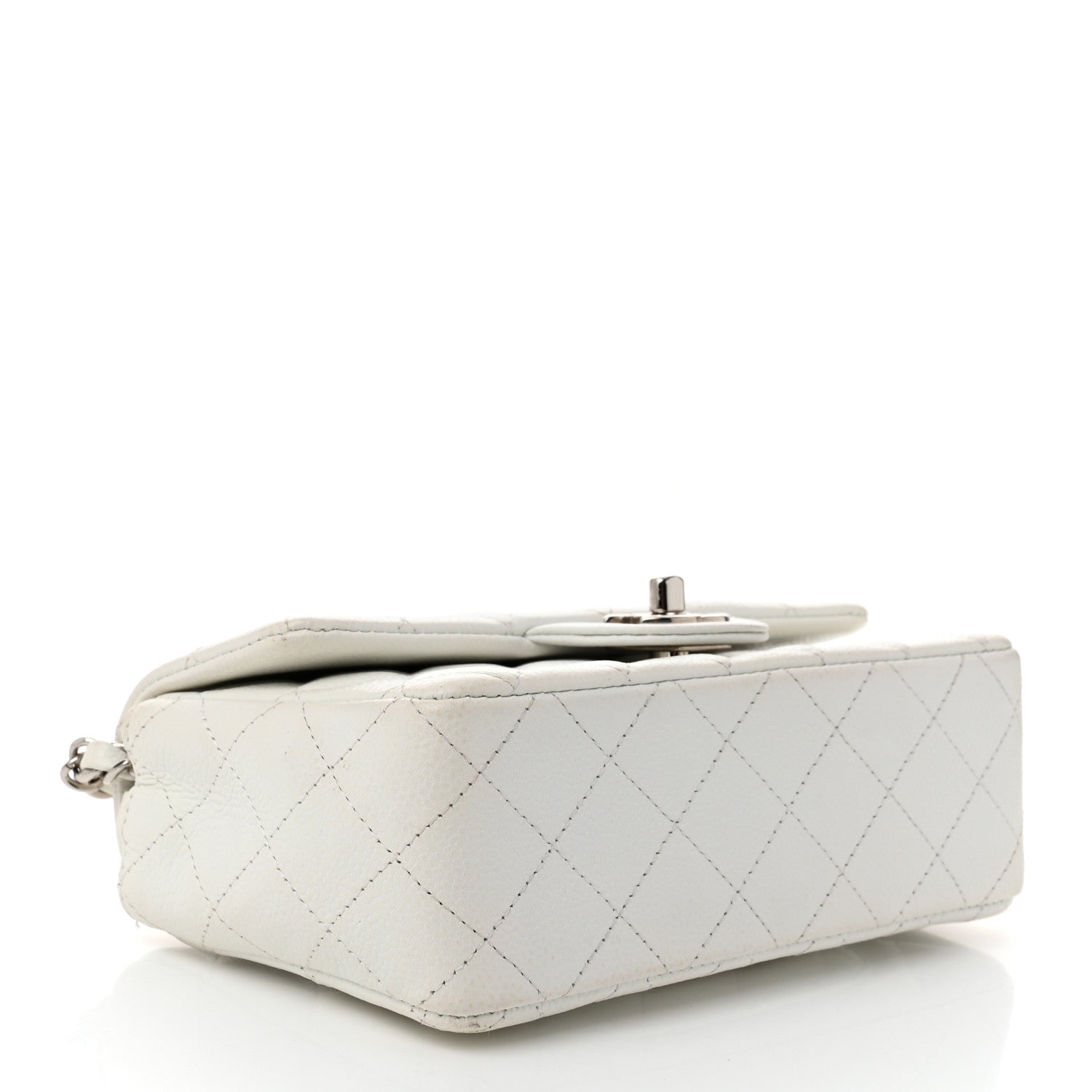 Chanel Caviar Quilted Mini Rectangular Flap White 4 of 12