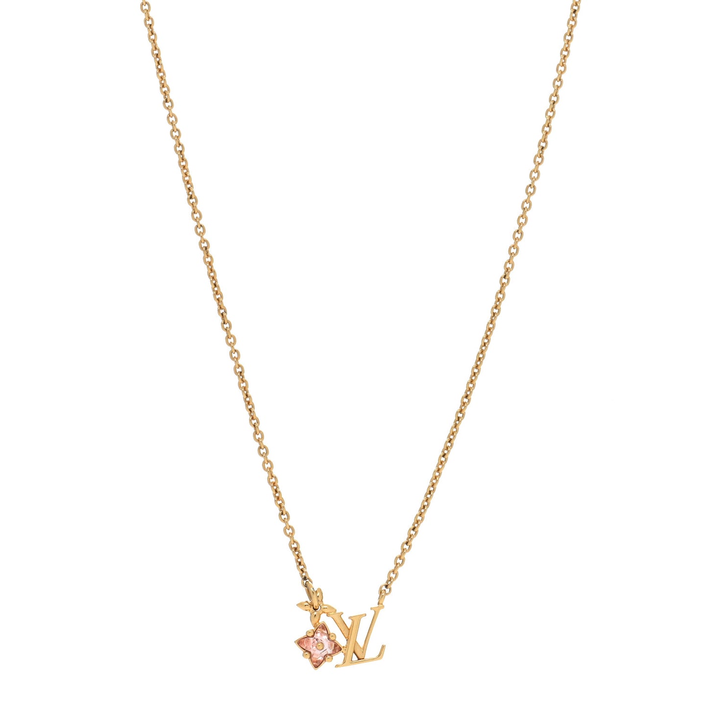 Crystal Loulougram Necklace Gold