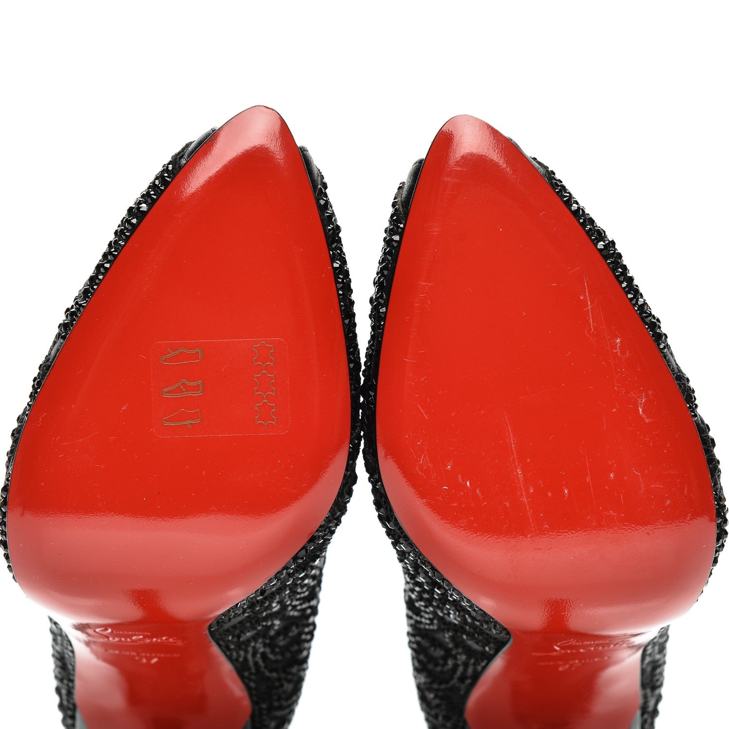 Christian Louboutin Calfskin Strass Rihanini 120 Booties 37 Black 8 of 8