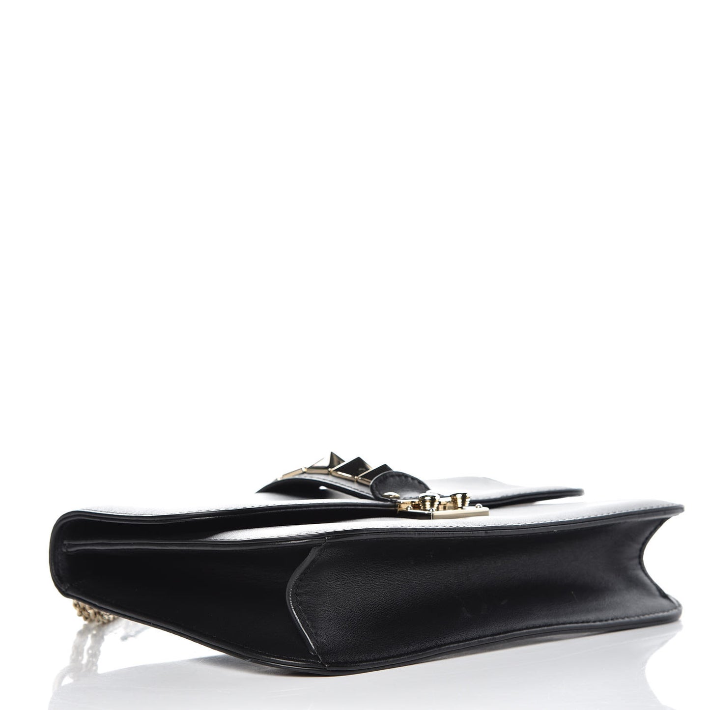 Vitello Medium Glam Lock Rockstud Flap Black