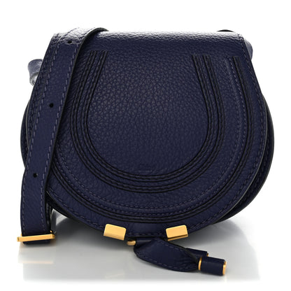 Chloe Calfskin Mini Marcie Round Crossbody Bag Storm Blue 1 of 10