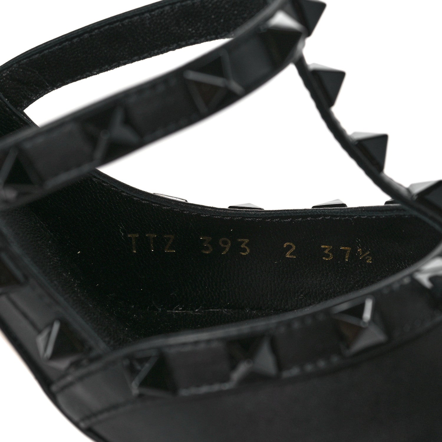 Valentino Garavani Calfskin Lacquered Monochrome Rockstud Ankle Strap 100mm Pumps 37.5 Black 8 of 8