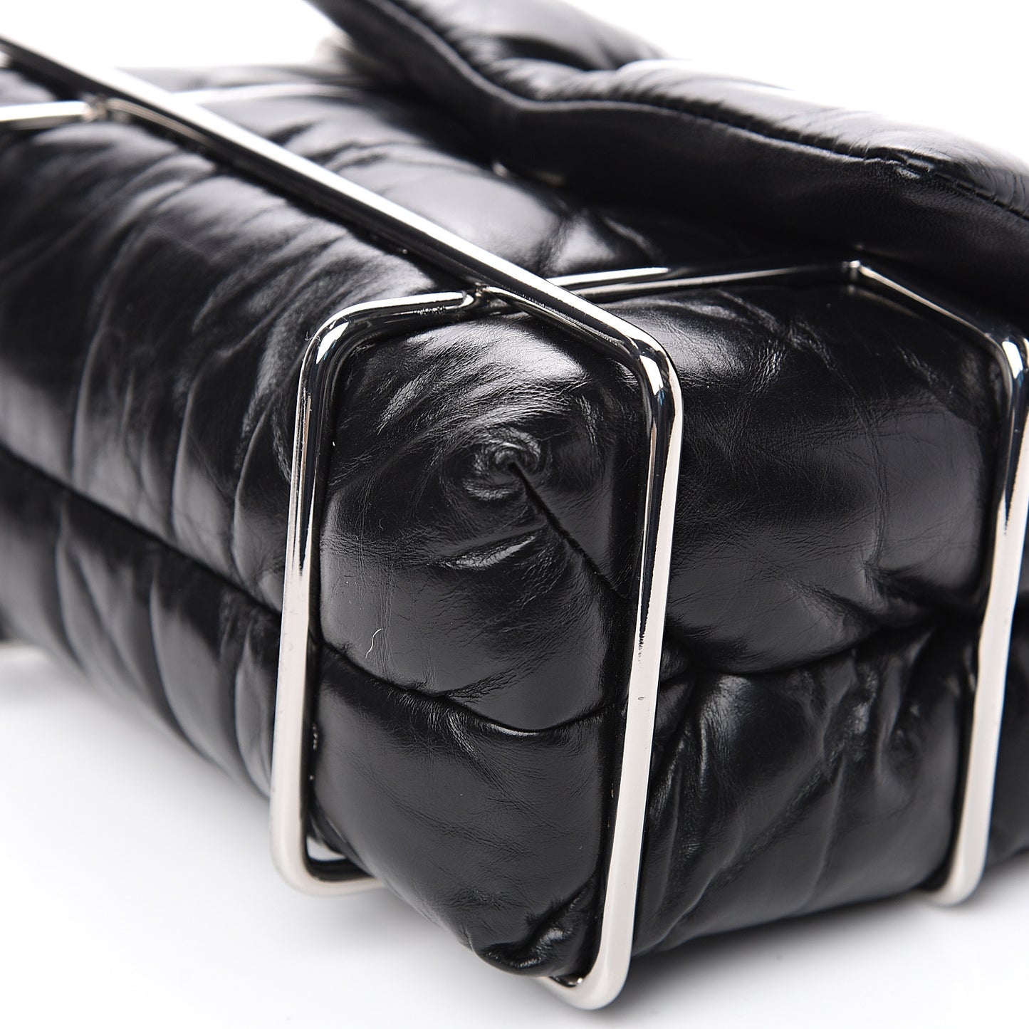 Calfskin Quilted Halo Crossbody Bag Black
