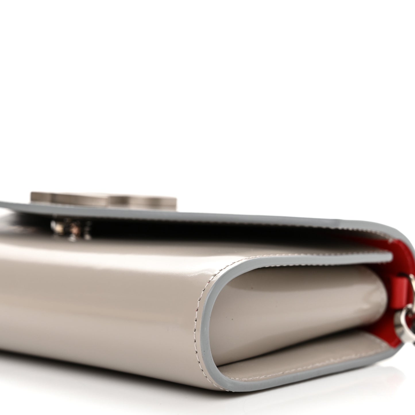 Patent Calfskin Loubi54 Wallet On Chain Goose