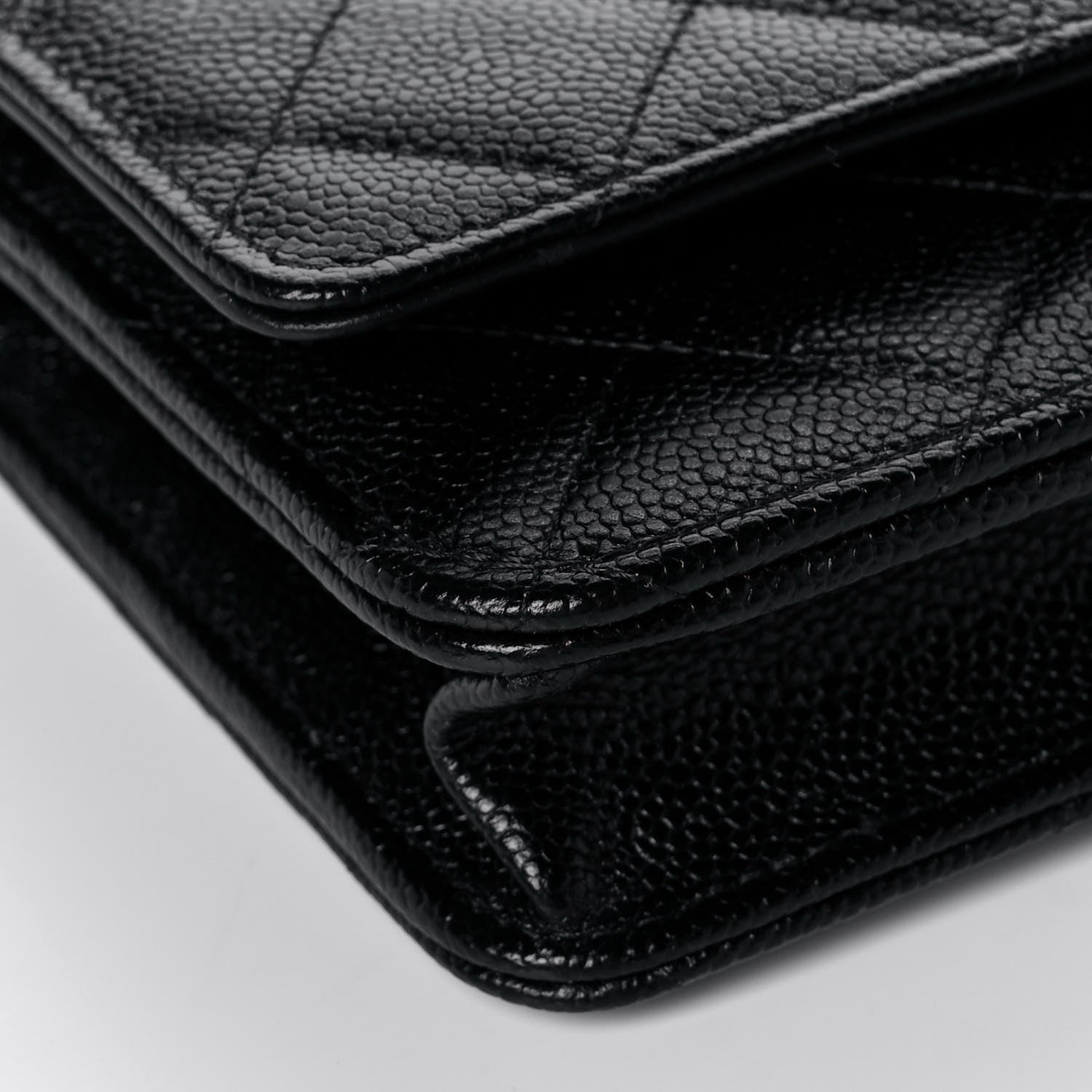 Chanel Shiny Caviar Quilted Pick Me Up Wallet On Chain WOC Black 9 of 14