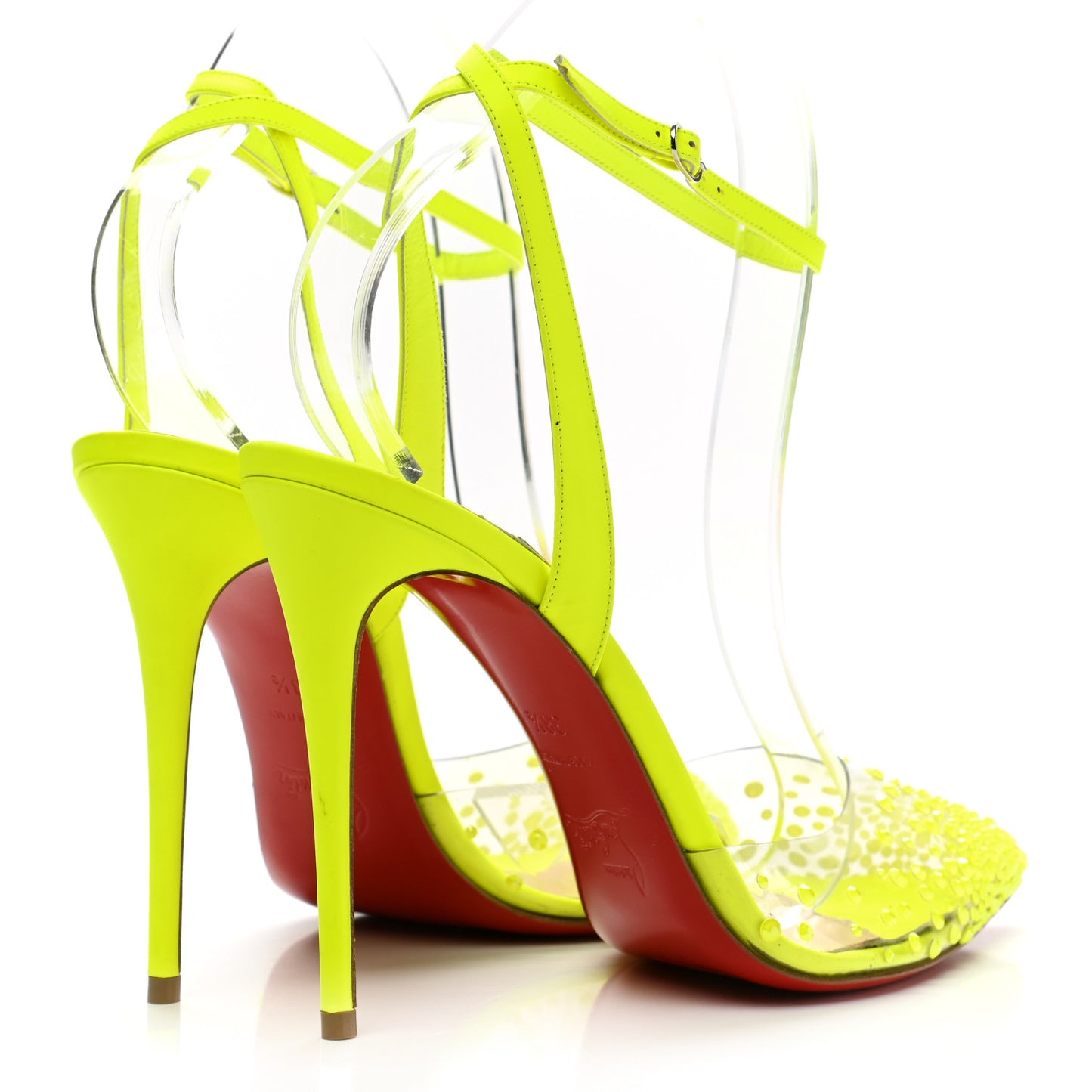 PVC Fluo Mat Spikaqueen 100 Pumps 38.5 Version Yellow Fluo