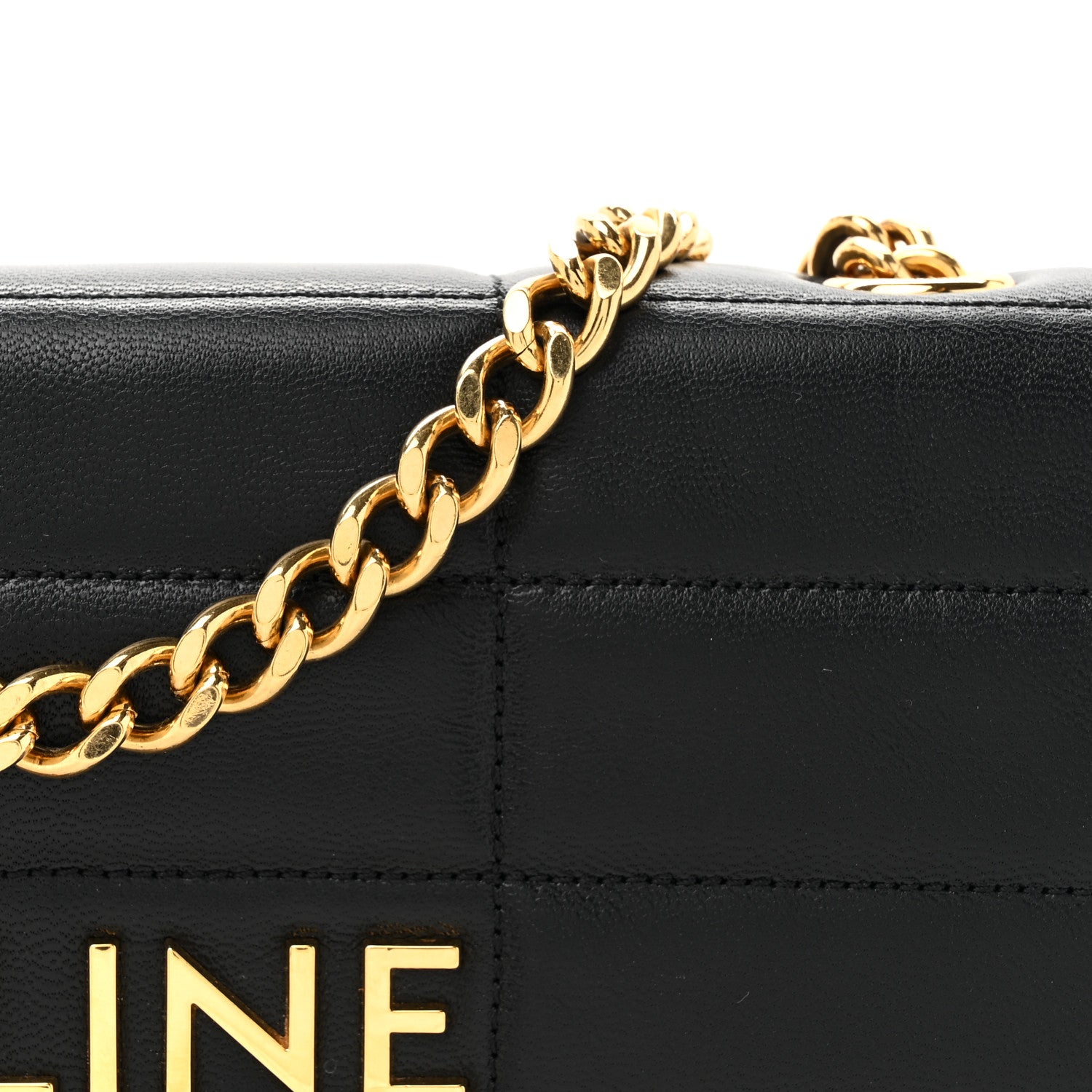 Celine Goatskin Matelasse Chain Shoulder Bag Black 8 of 11