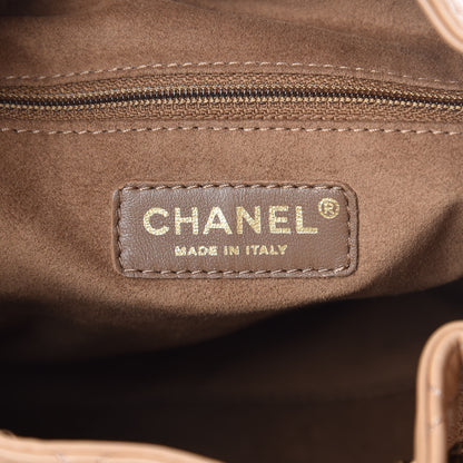 Chanel Calfskin Quilted Drawstring CC Medium Hobo Beige 7 of 16