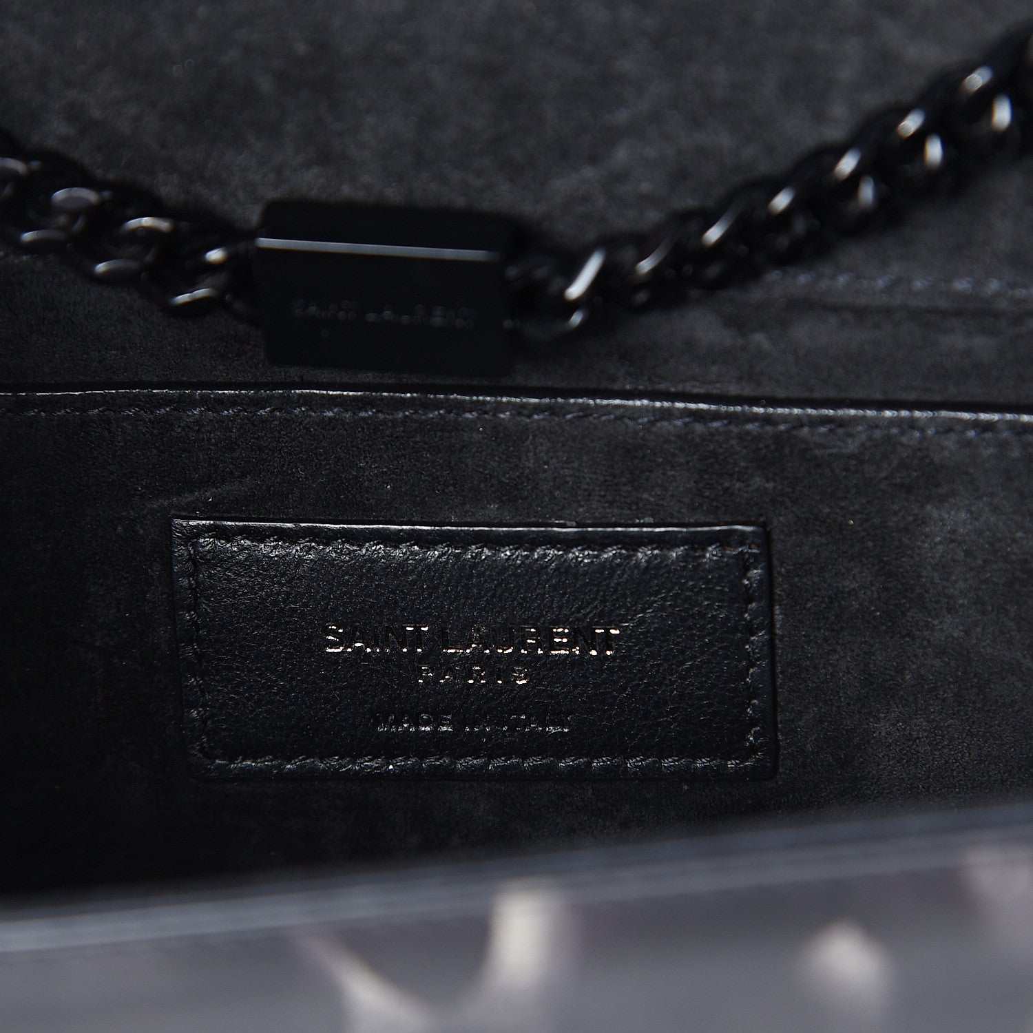 Saint Laurent Patent Small Monogram Kate Satchel Black Ivory Gold 5 of 8