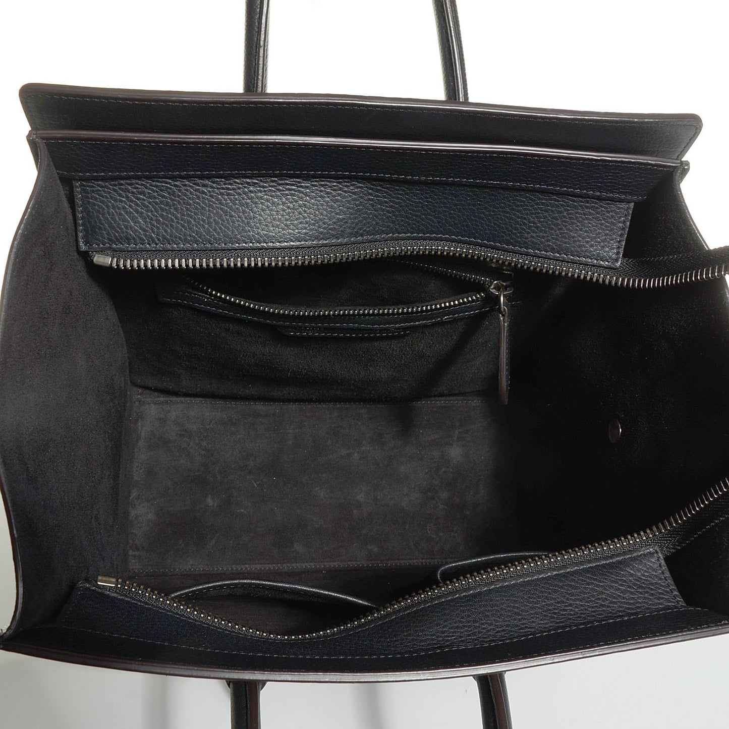 Drummed Calfskin Micro Luggage Black