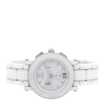 Fendi Stainless Steel Ceramic 38mm Chronograph Quartz Watch White 2 of 5