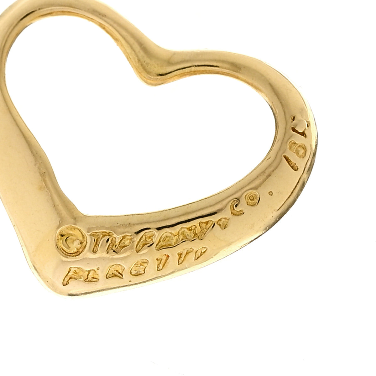 Tiffany 18K Yellow Gold 14mm Elsa Peretti Open Heart Pendant 4 of 4