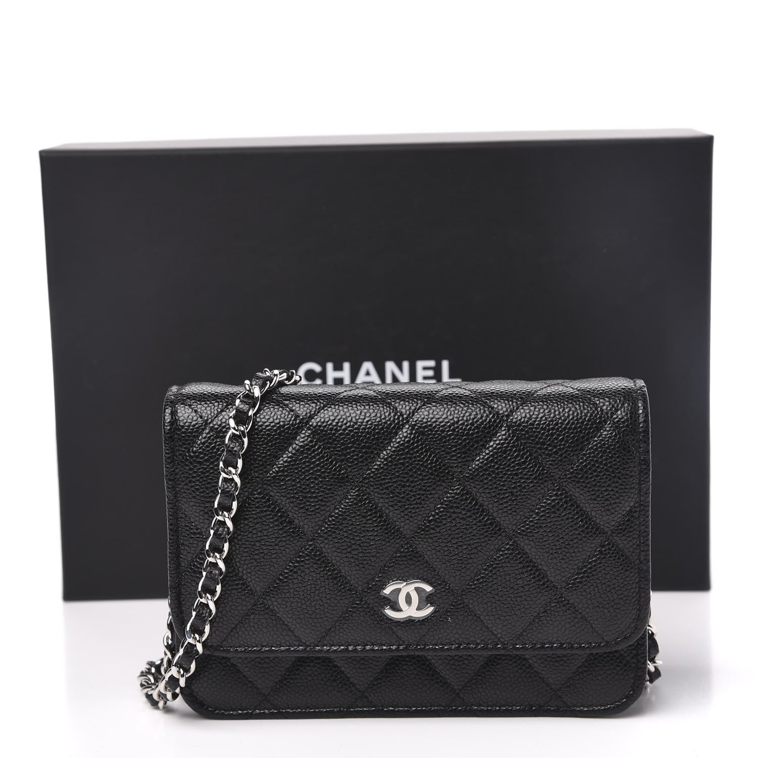 Chanel Caviar Quilted Mini Wallet On Chain WOC Black 11 of 11
