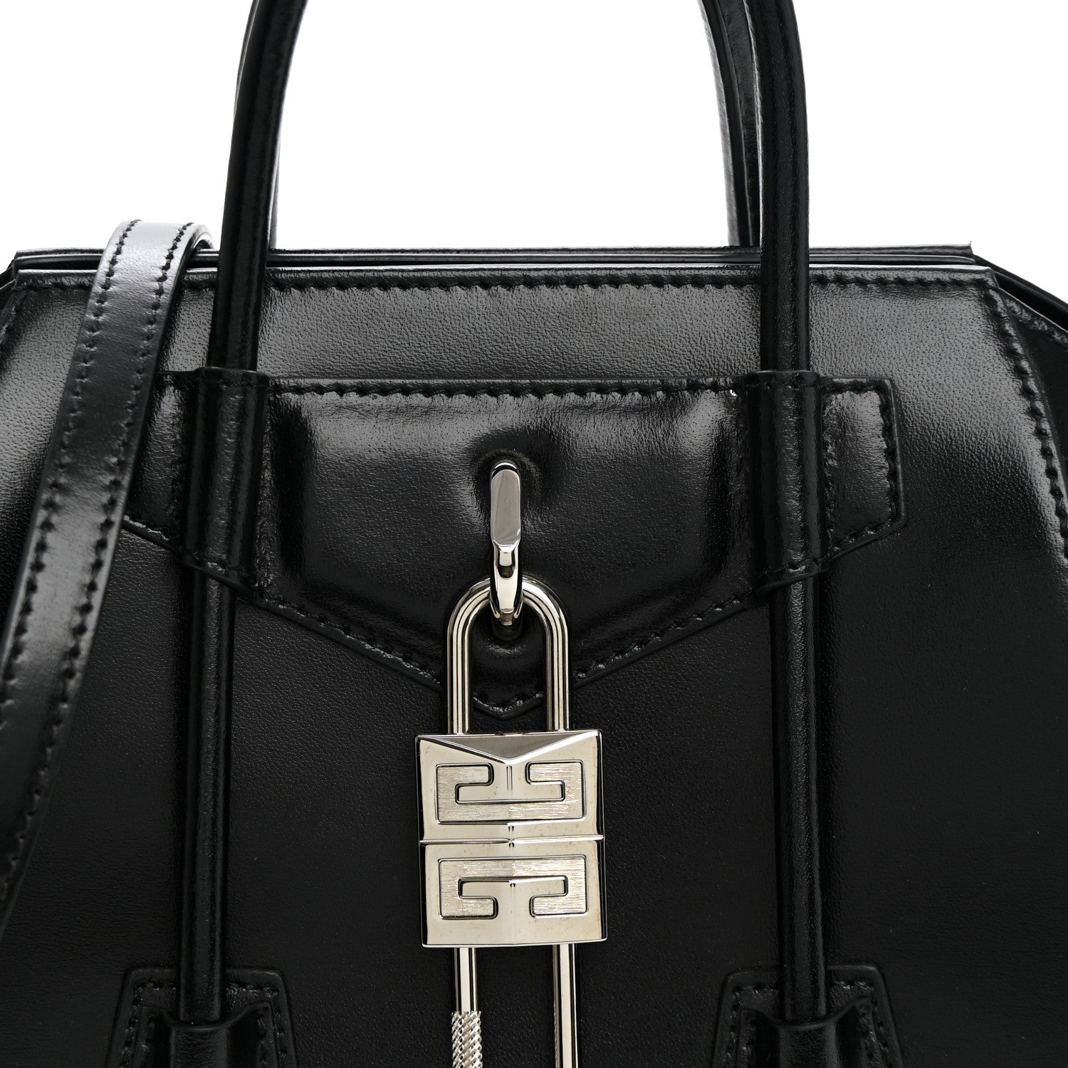 Givenchy Box Calfskin Mini Lock Antigona Shoulder Bag Black 6 of 8