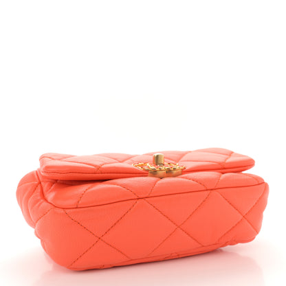 Chanel Lambskin Quilted Chanel 19 Waist Bag Orange 4 of 13