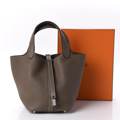 Hermes Taurillon Clemence Picotin Lock 18 PM Etoupe 11 of 11