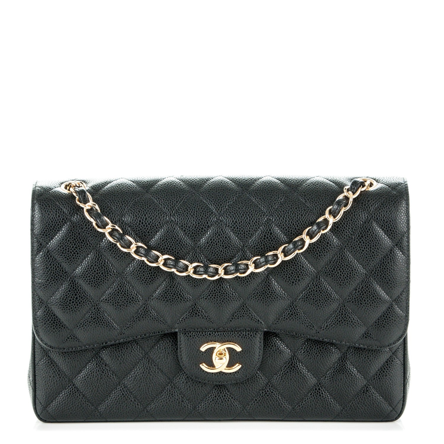 Chanel Caviar Quilted Jumbo Double Flap Black 1 of 7
