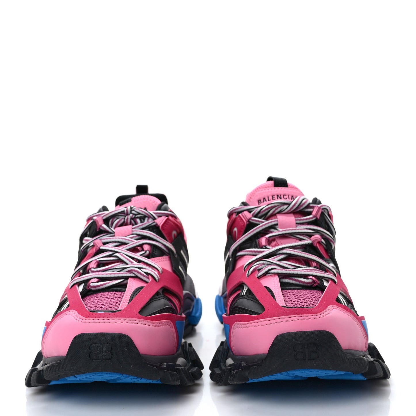 Mesh Nylon Metallic Fabric Womens Track Sneakers 38 Pink Blue
