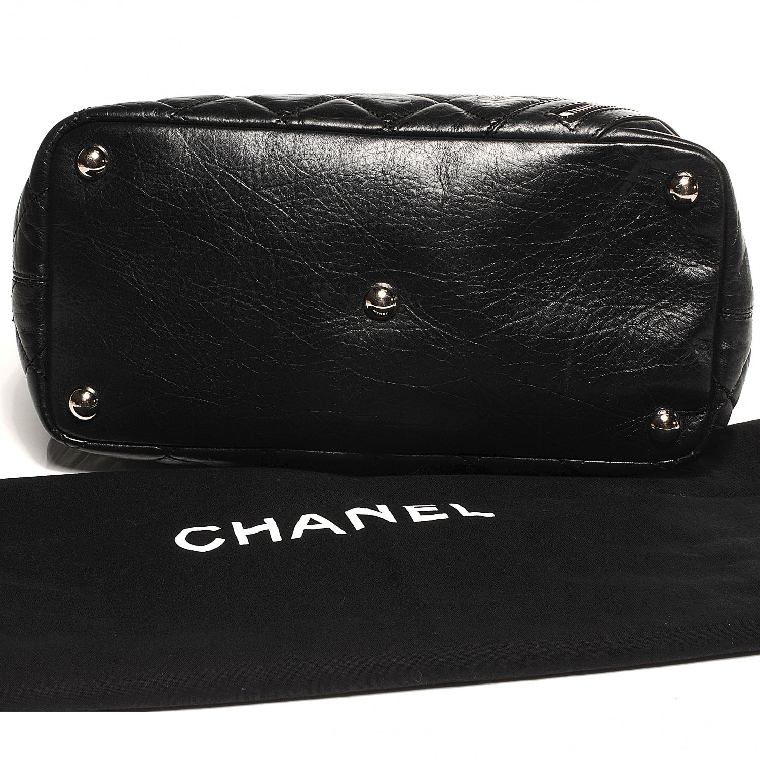Chanel Leather Quilted Cotton Club Large Tote Black 10 of 10