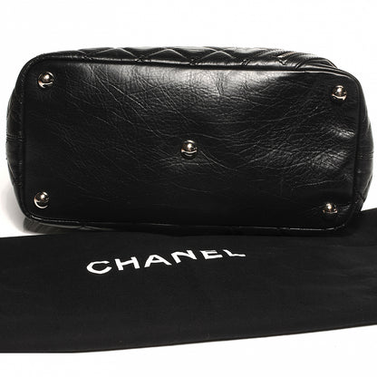 Chanel Leather Quilted Cotton Club Large Tote Black 10 of 10
