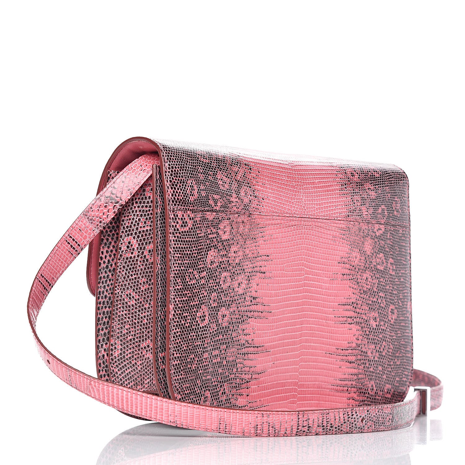 Celine Lizard Medium Classic Box Flap Bag Pink Grey 3 of 10