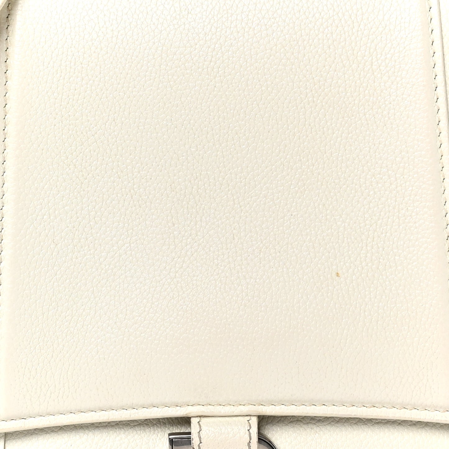 Grained Calfskin Medium Hourglass Top Handle Bag White