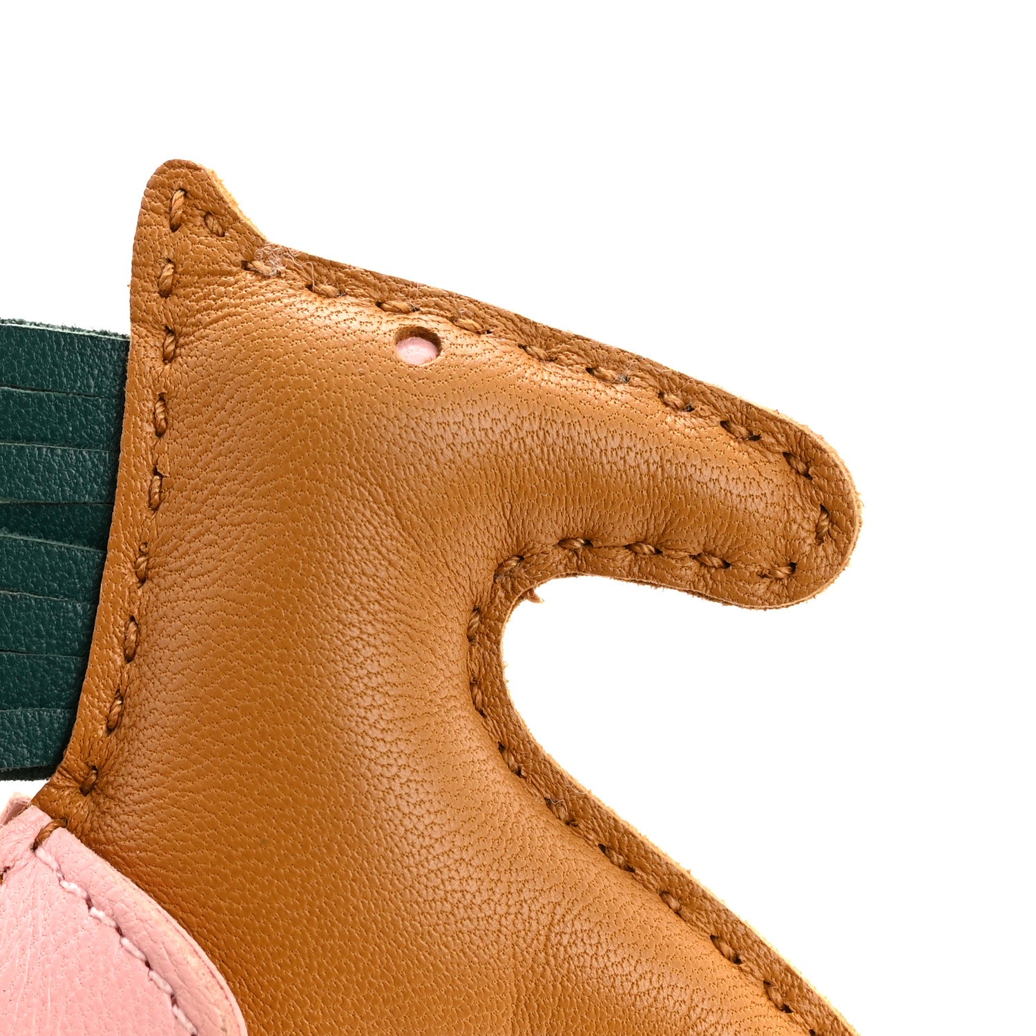 Hermes Milo Lambskin Grigri Rodeo Horse Bag Charm PM Sesame Malachite Rose Sakura 5 of 5