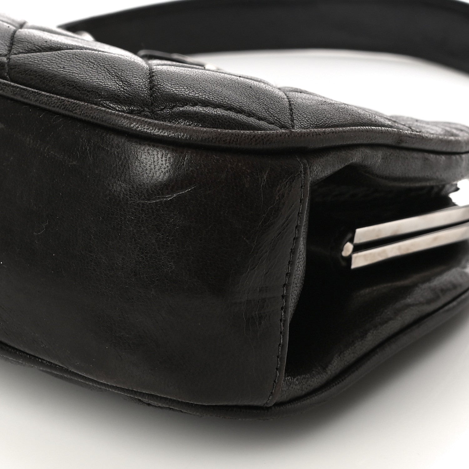 Chanel Lambskin Quilted Kisslock Frame Bag Black 11 of 21