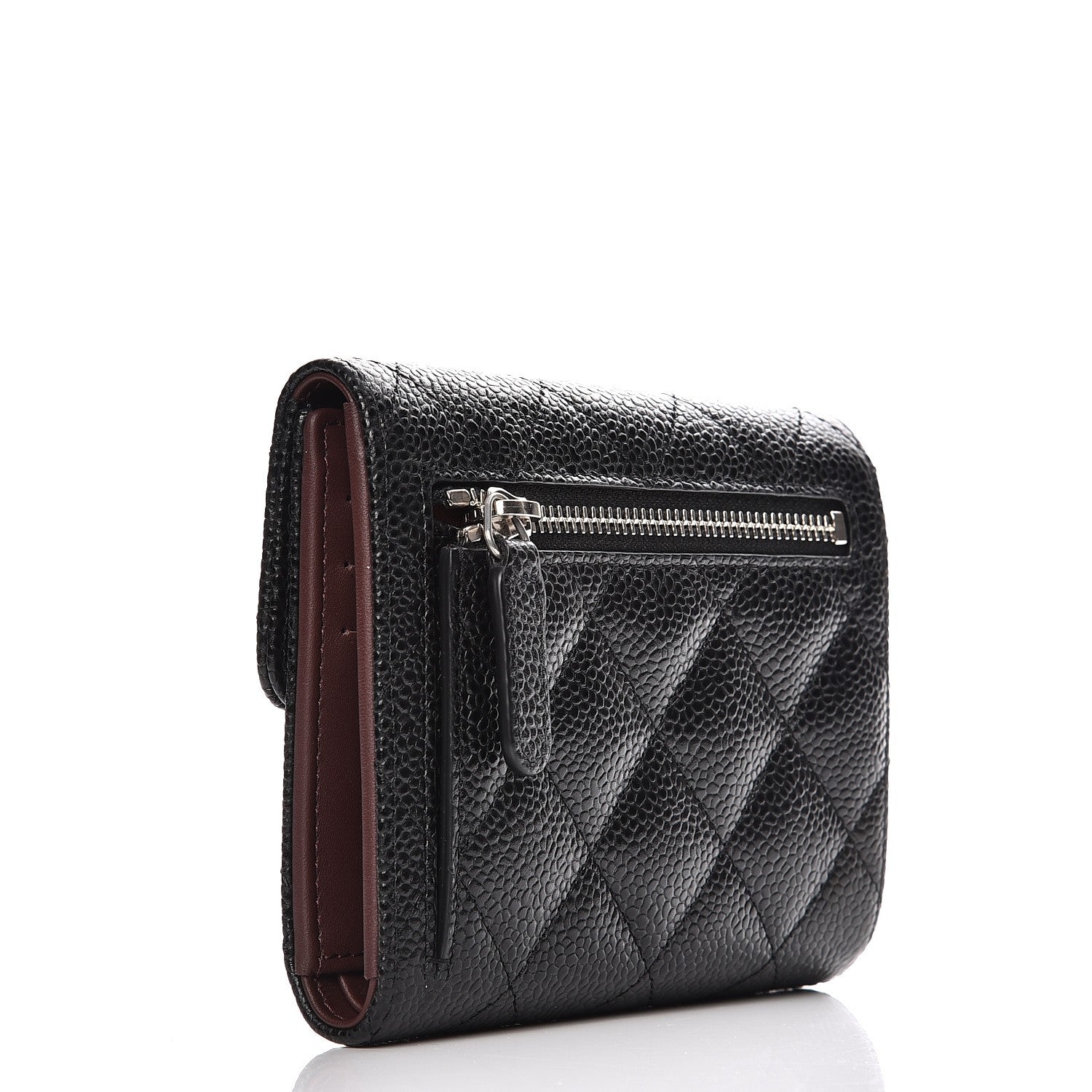 Chanel Caviar Quilted Compact Flap Wallet Black 3 of 9