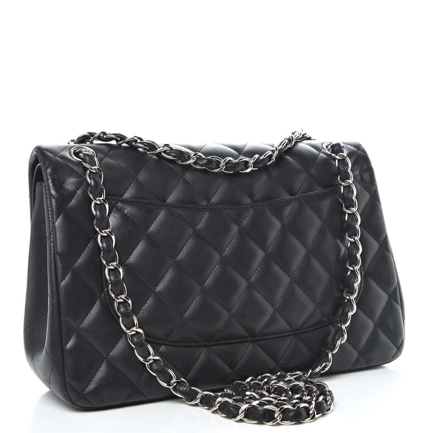 Chanel Lambskin Quilted Jumbo Double Flap Black 4 of 11