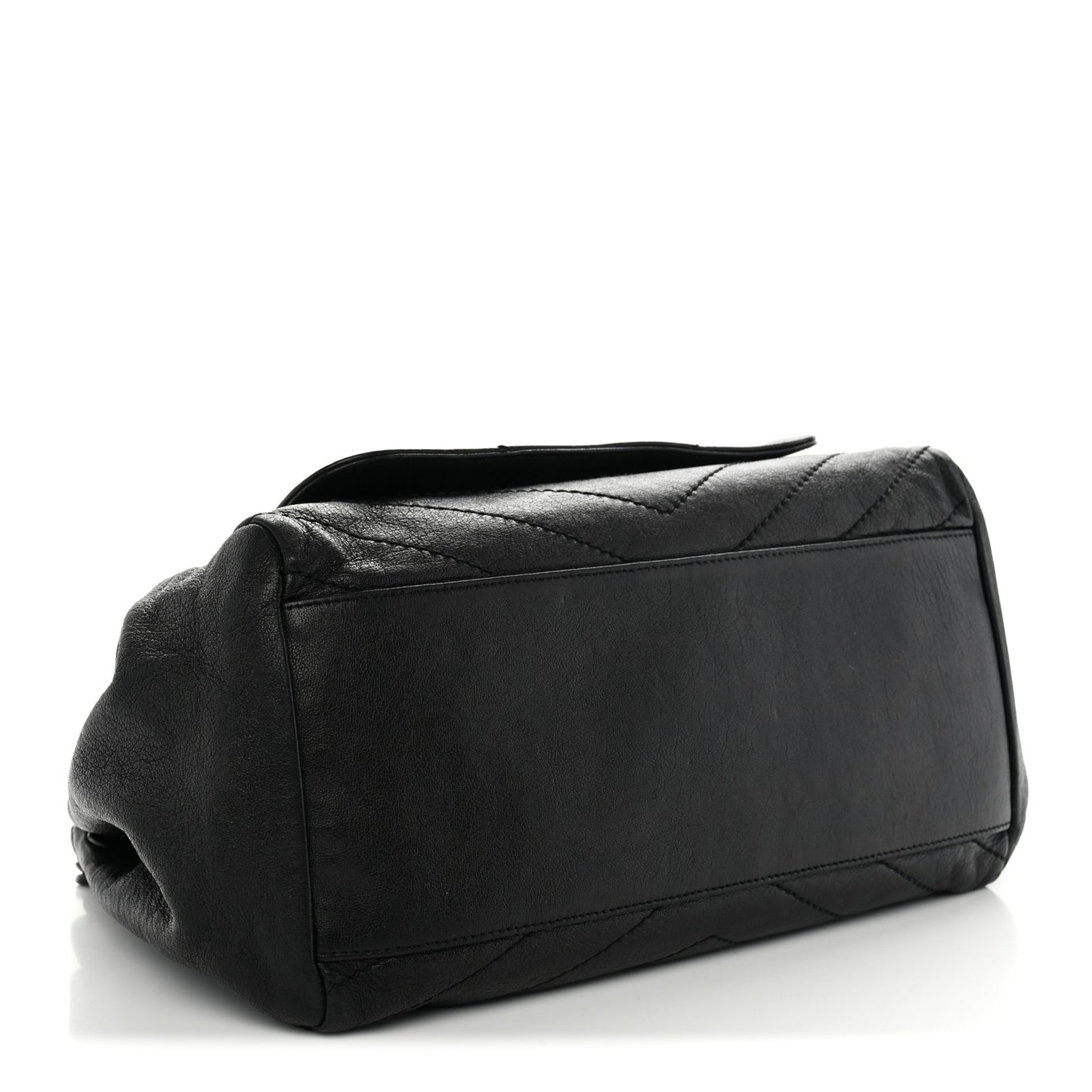 Vintage Lambskin Chevron Monogram Medium Nolita Black