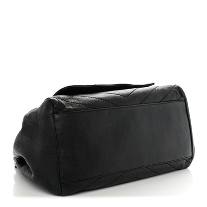 Saint Laurent Vintage Lambskin Chevron Monogram Medium Nolita Black 3 of 12