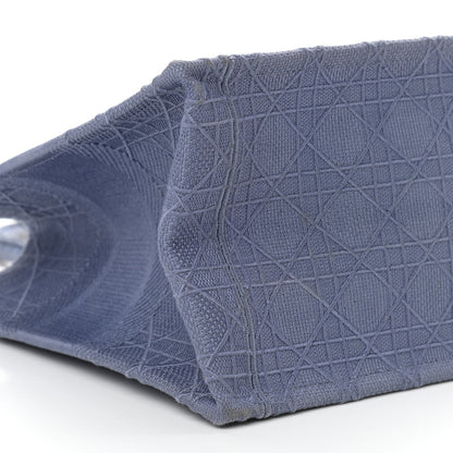 Christian Dior Embroidered Cannage Medium Book Tote Denim Blue 5 of 11