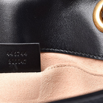 Gucci Calfskin Matelasse Mini GG Marmont Shoulder Bag Black 7 of 12