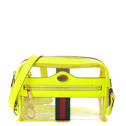 Gucci Vinyl Web Mini Ophidia Transparent Shoulder Bag Yellow Fluo 1 of 9