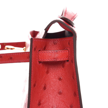 Hermes Ostrich Kelly Pochette Rouge Vif 15 of 35
